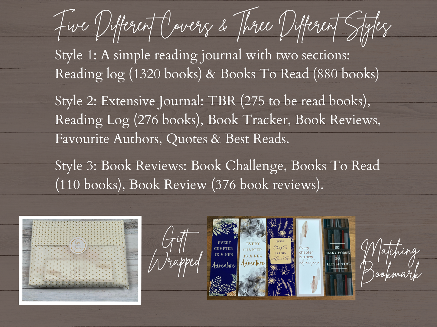Custom Reading Journal. Choose A Cover, Choose A Style.