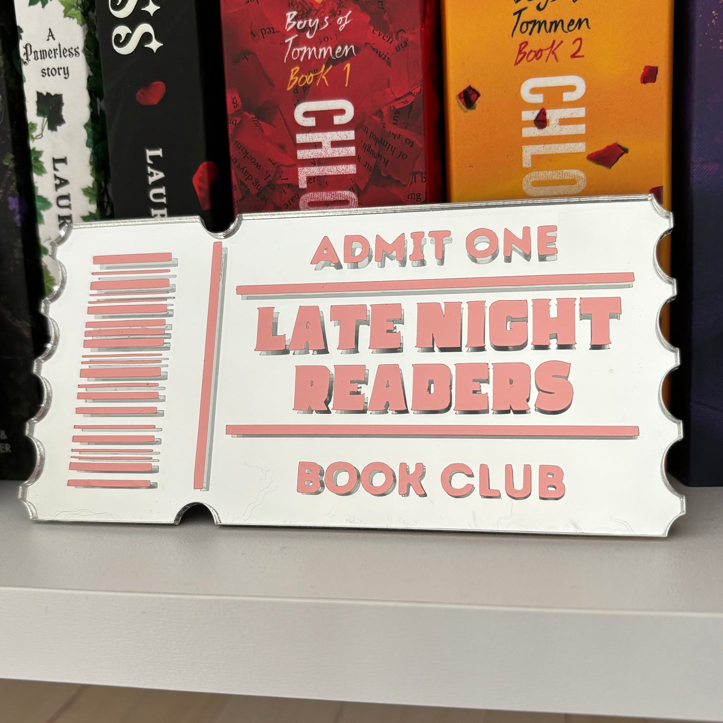 Acrylic Bookish Ticket Late Night Readers