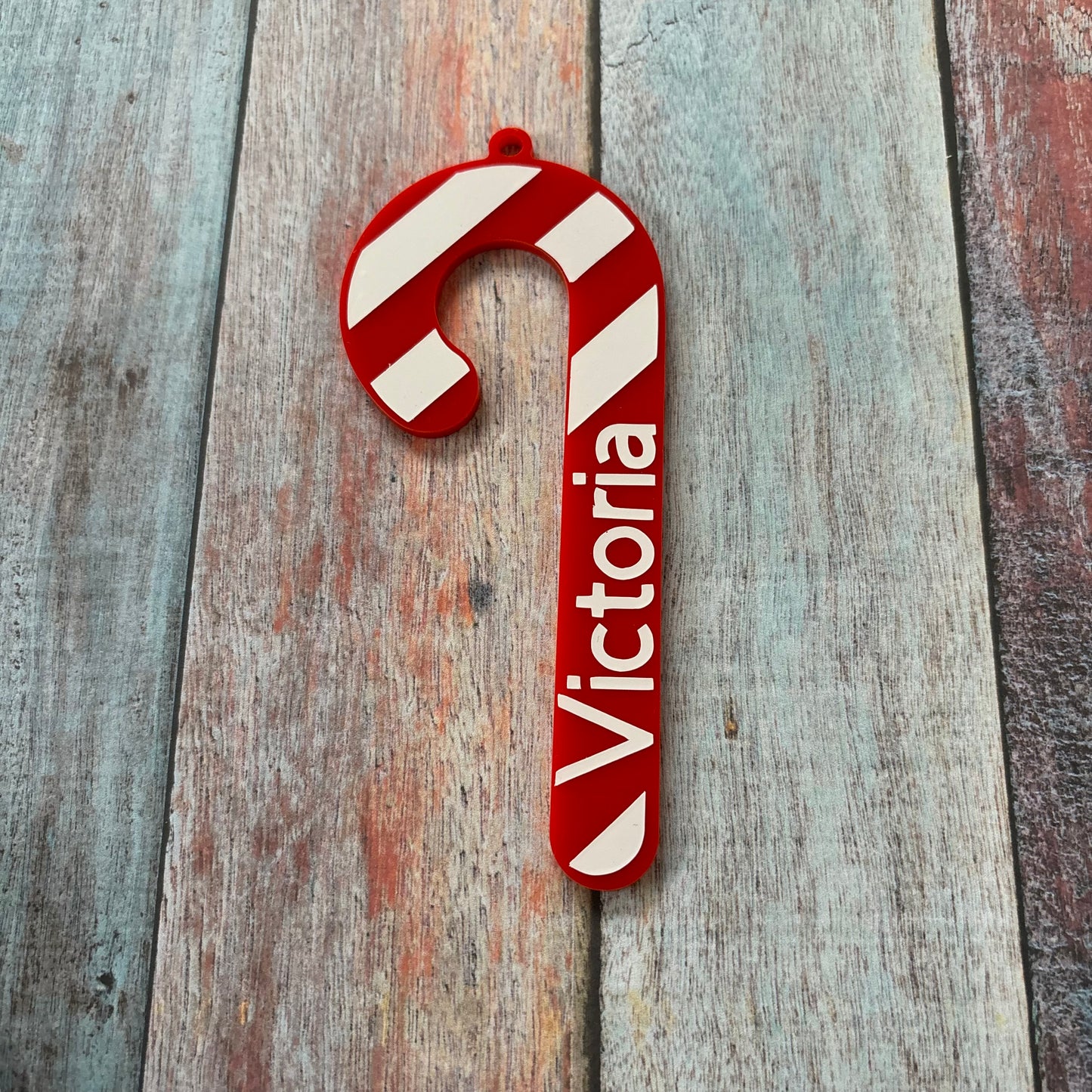 Personalised Candy Cane Acrylic Tree Decoration