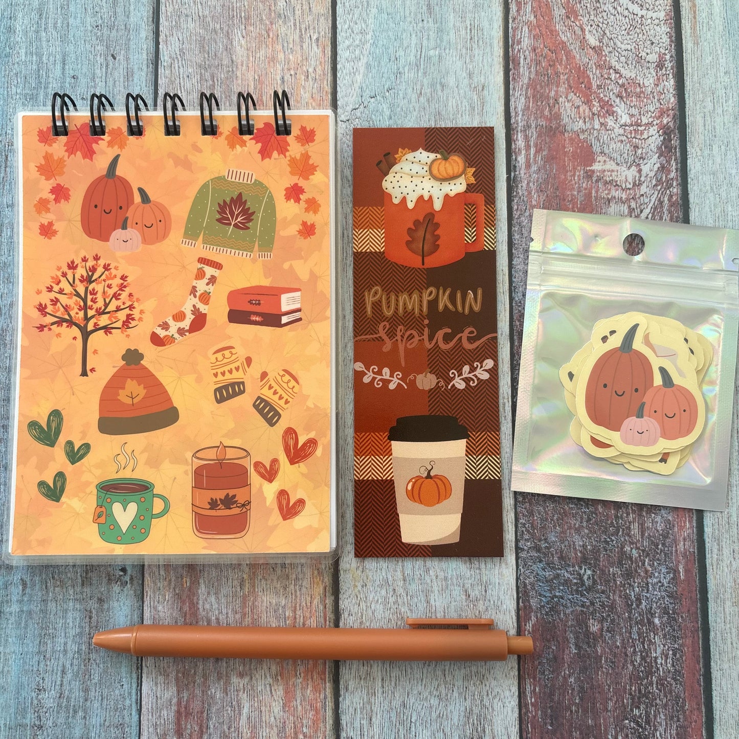 Autumn Pack A6 Notepad, Stickers, Pen and Bookmark