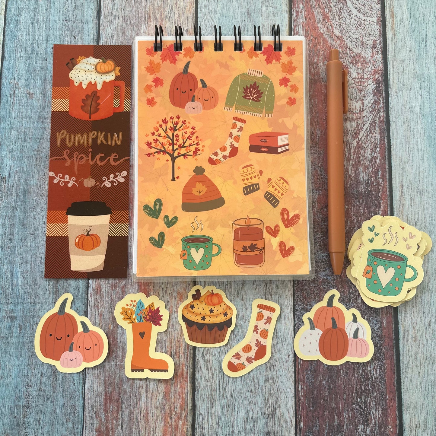 Autumn Pack A6 Notepad, Stickers, Pen and Bookmark