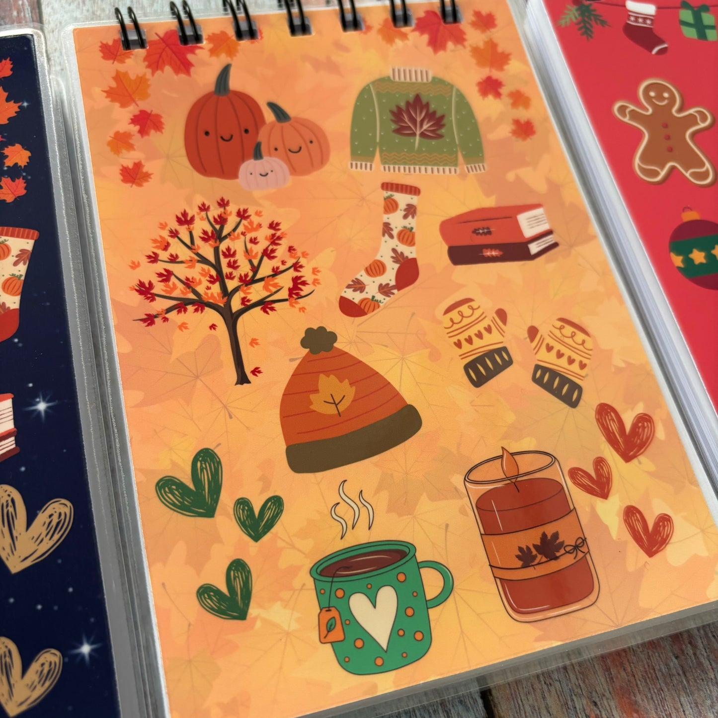 A6 Plain Notebook: Autumn, Bookshop and Christmas