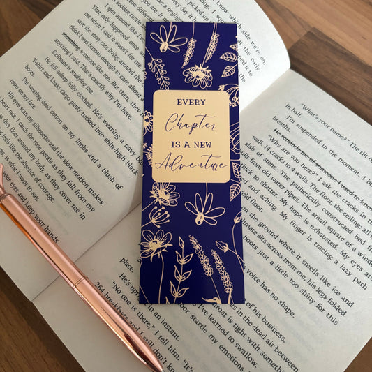 Bookmark - Blue Beige Floral