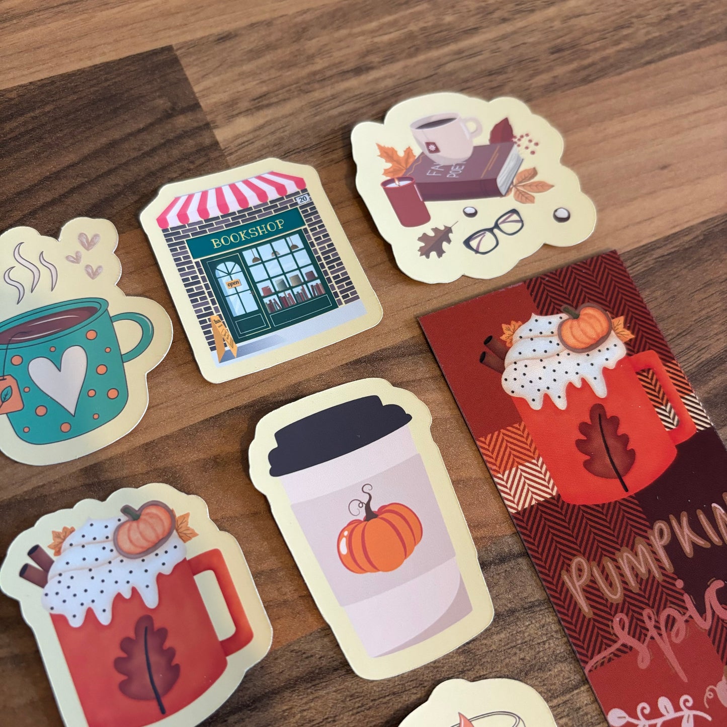Autumn Stickers And Bookmark