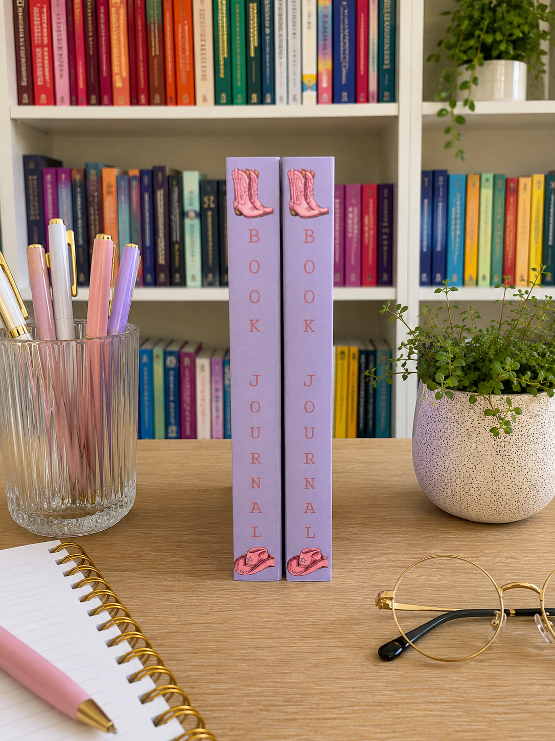 Purple Cowboy Romance Reading Journal | 400-Page A5 Book Tracker