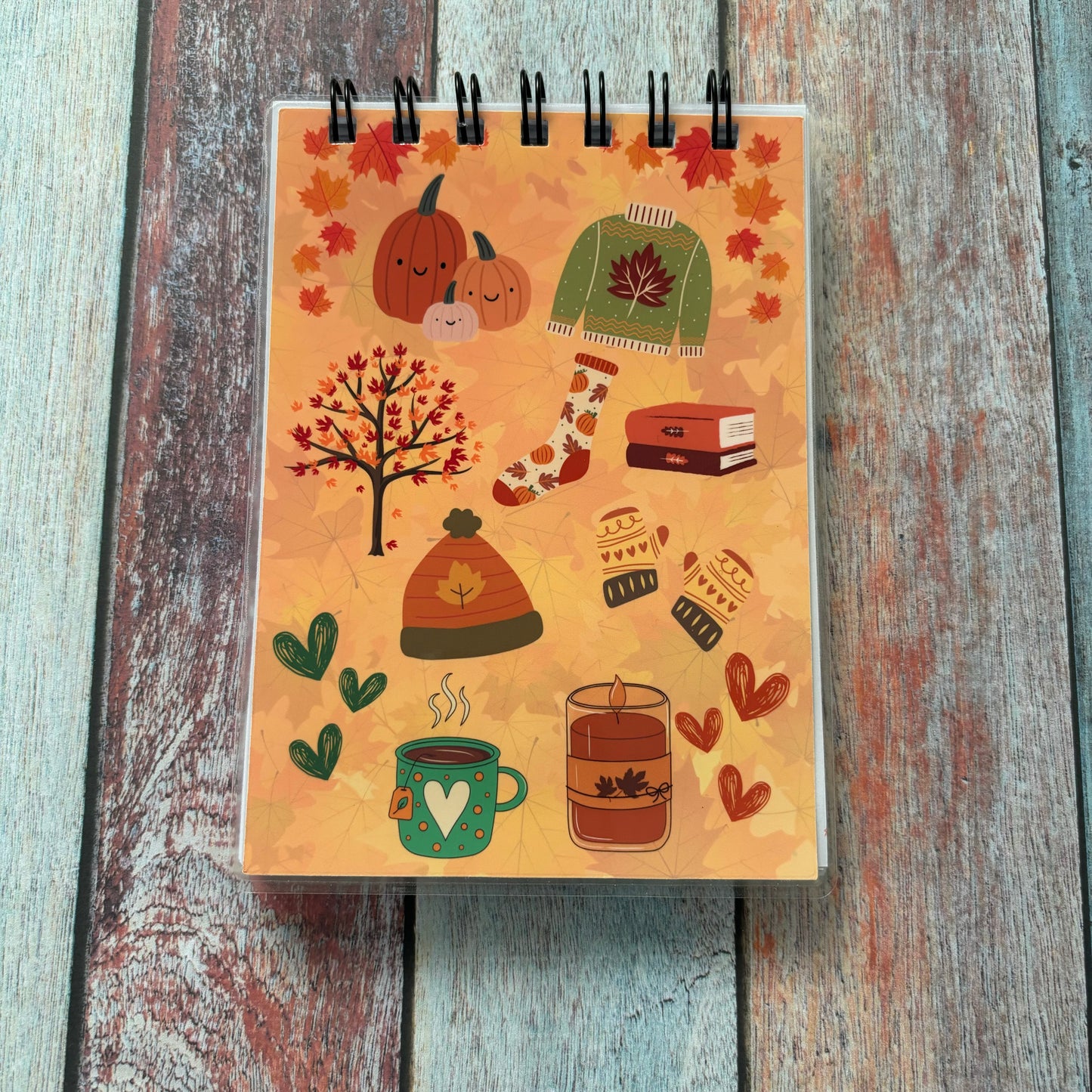 A6 Plain Notebook: Autumn, Bookshop and Christmas