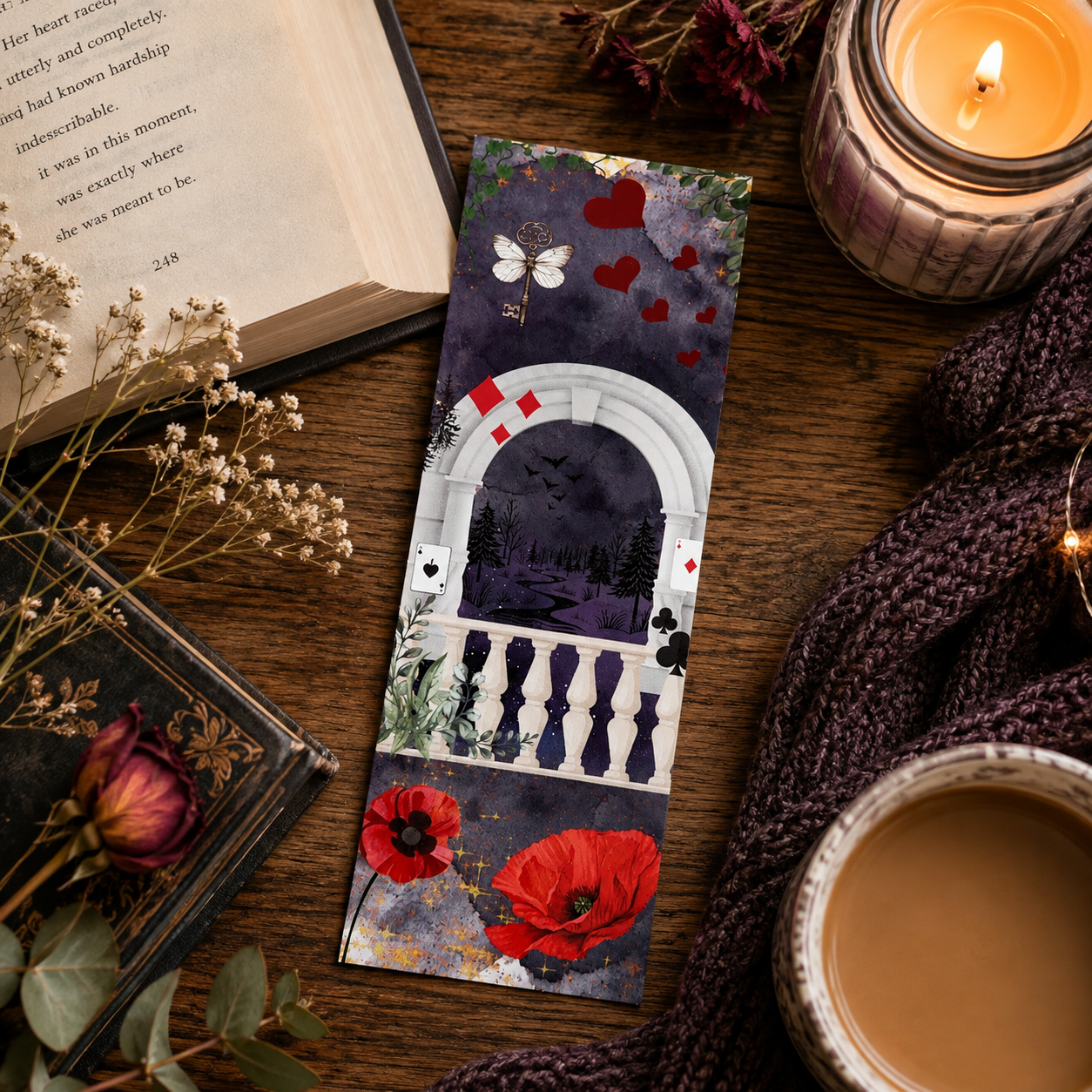 Romantasy Reading Log with Matching Bookmark | A5 Wire Bound Book Journal | Book Tracker Gift for Fantasy Romance Readers