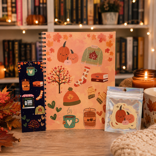 Autumn Reading Journal, Bookmark and Sticker Set