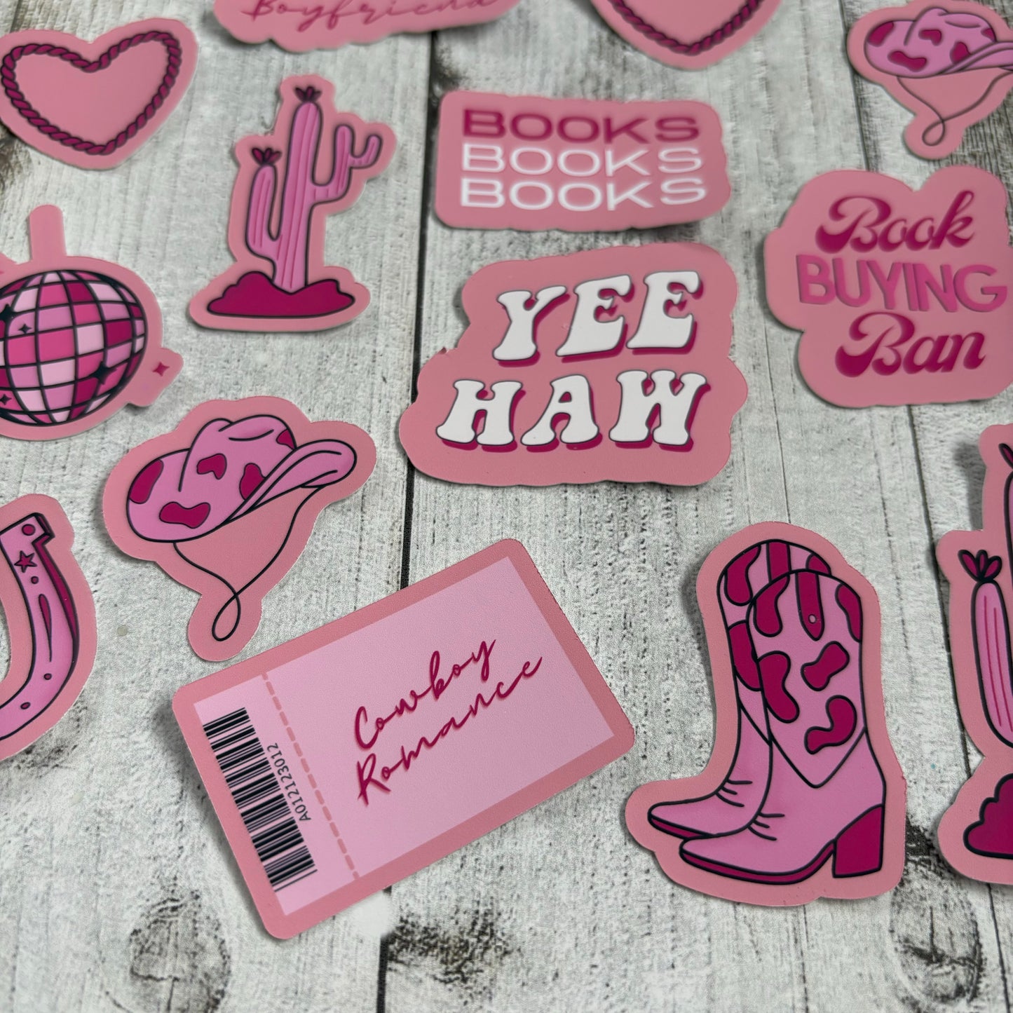 Cowboy Romance Stickers & Bookmark Set