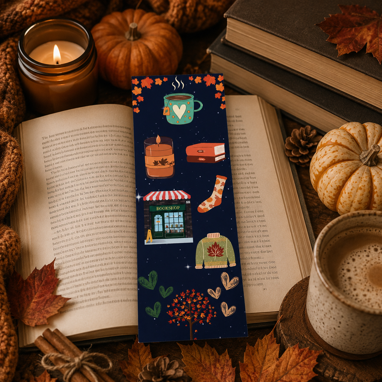Autumn Reading Journal, Bookmark and Sticker Set