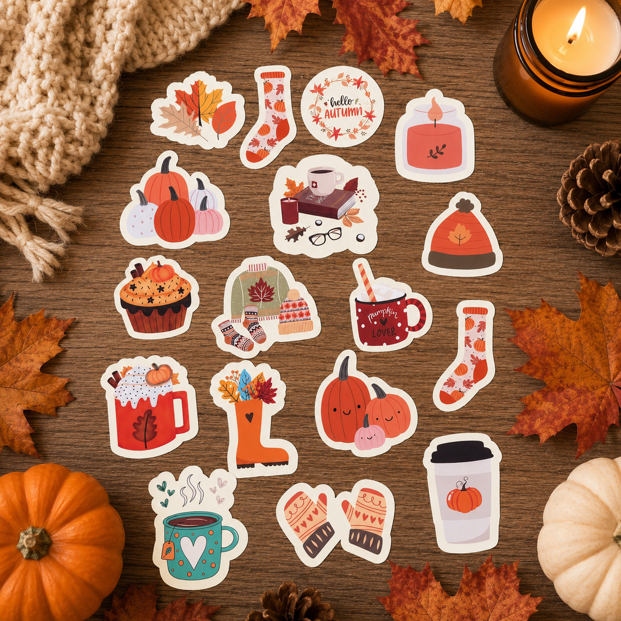Autumn Reading Journal, Bookmark and Sticker Set
