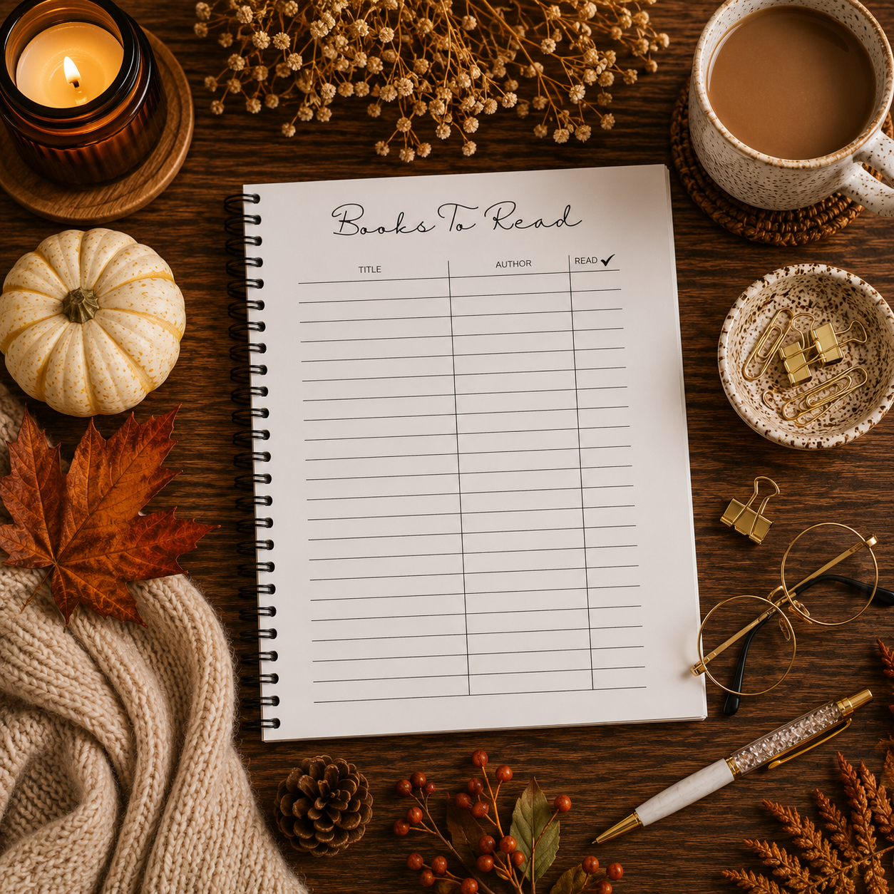 Books to read page for a tbr tracker