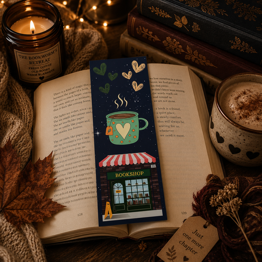 Cute cosy Bookshop bookmark