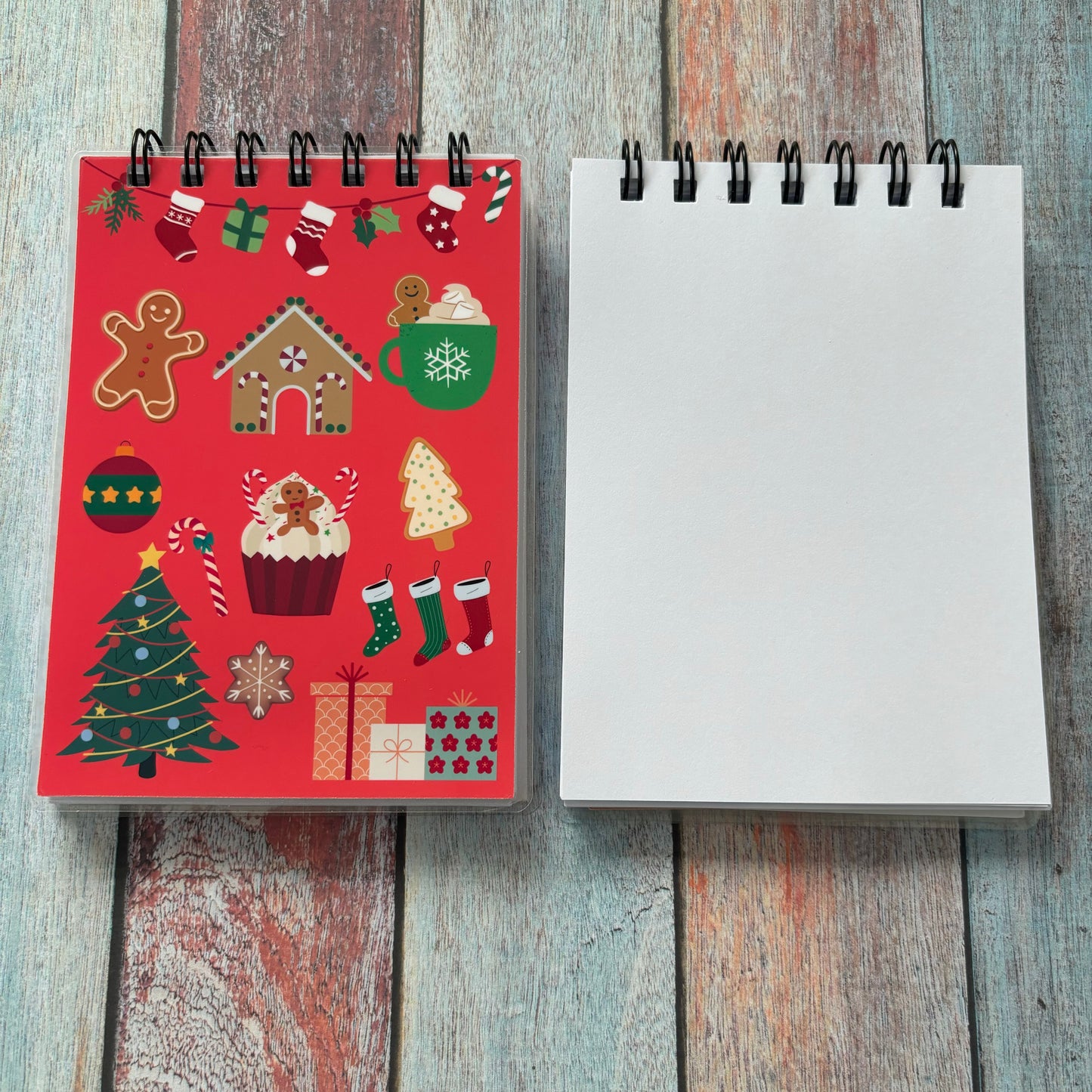 A6 Plain Notebook: Autumn, Bookshop and Christmas