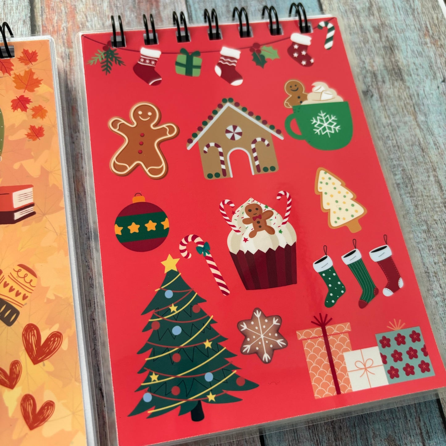 A6 Plain Notebook: Autumn, Bookshop and Christmas