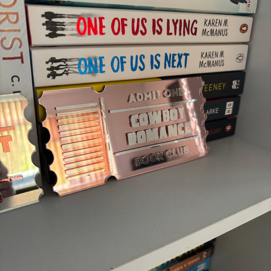 Acrylic Bookish Ticket Cowboy Romance