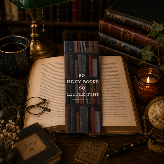 Old fashioned books on a bookmark