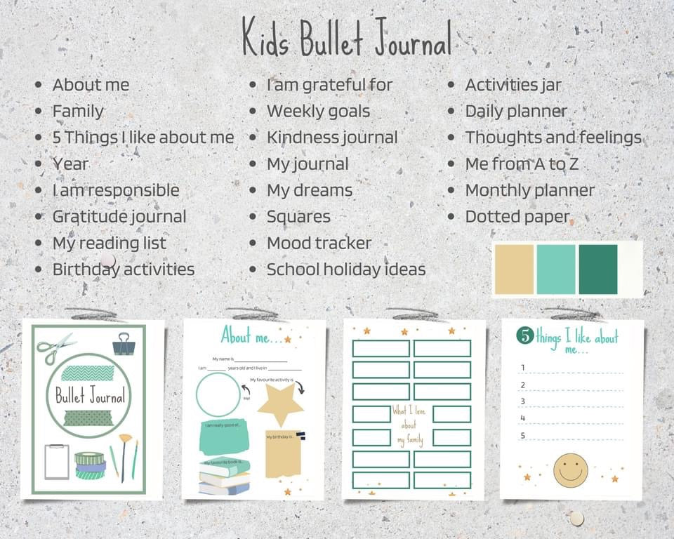 Personalised Kids Bullet Journal